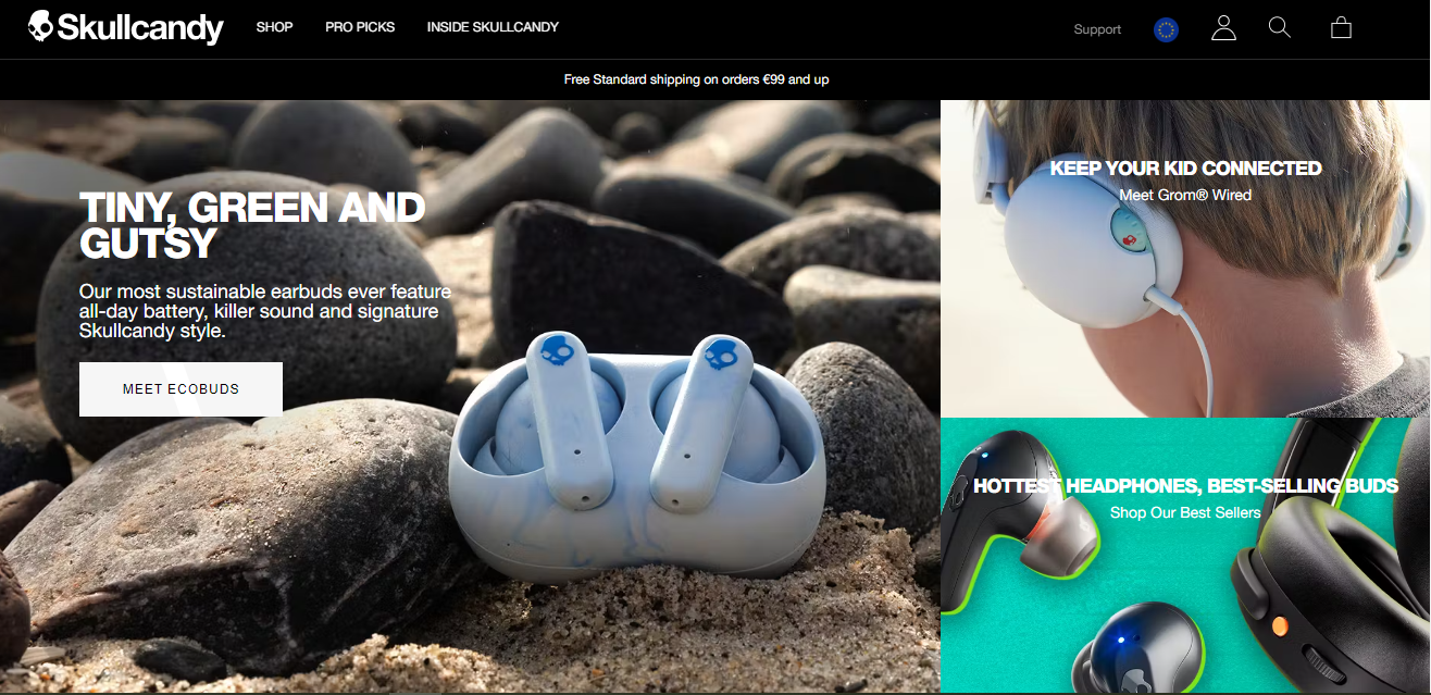 SkullCandy homepage